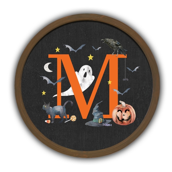 Halloween Monogram M Brown Framed Wall Plaque Kirklands Home
