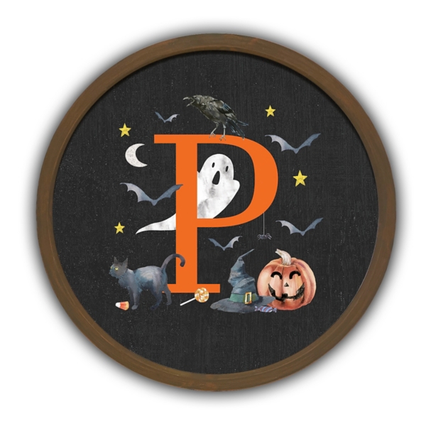 Halloween Monogram P Brown Framed Wall Plaque Kirklands Home