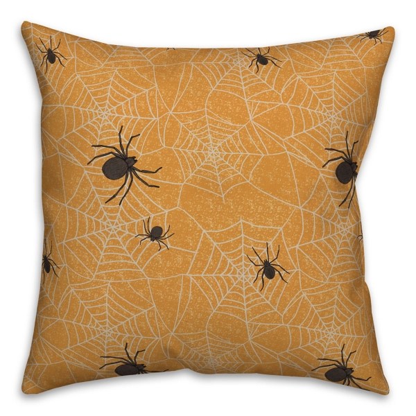 Orange Spiderweb Halloween Throw Pillow Kirklands Home