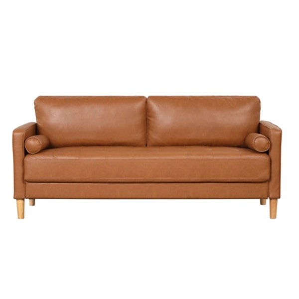 Kirklands Caramel Faux Leather Chelsea Sofa Hamilton Place