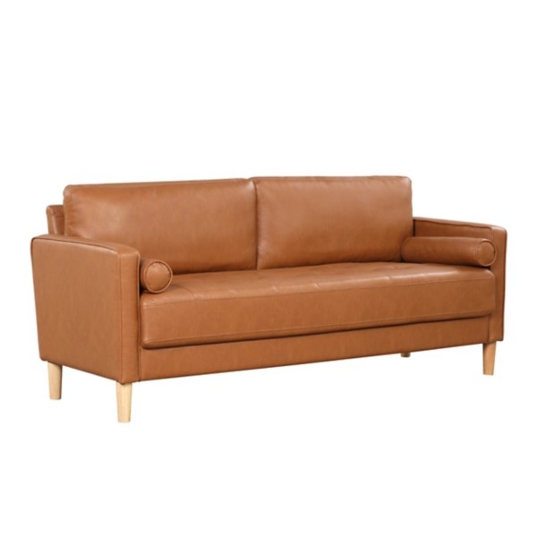 Kirklands Caramel Faux Leather Chelsea Sofa Hamilton Place