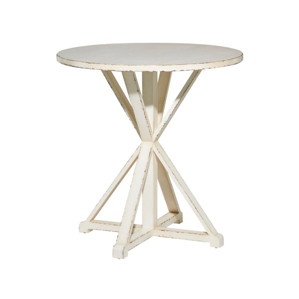 Rustic White Hourglass Side Table Kirklands Home