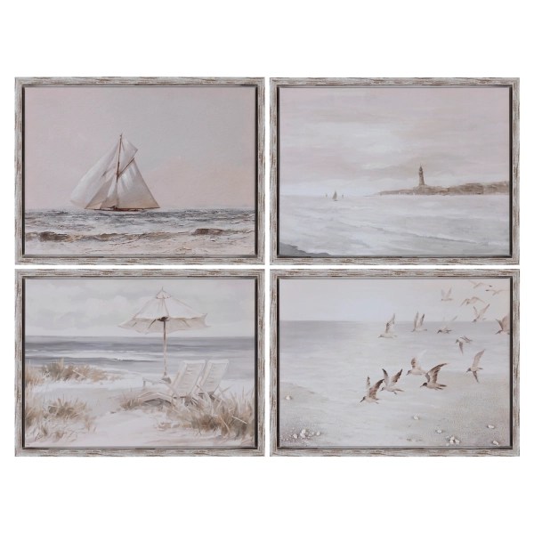 Life's a Beach Framed Canvas Art Prints, Set of 4 Kirklands Home