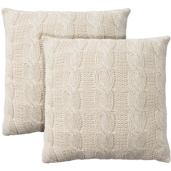 White Woven Cable Knit Pillow, Set of 2 Kirklands Home