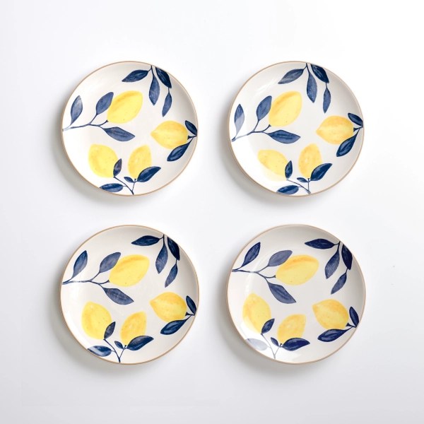 Blue and Yellow Lemons Salad Plate Kirklands Home