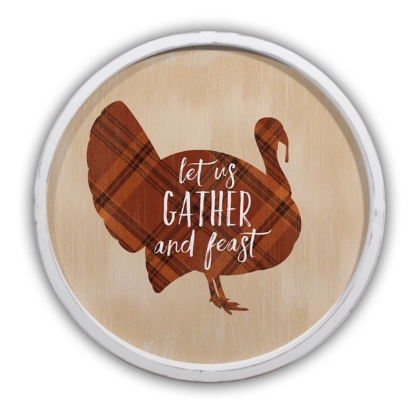 White Gather & Feast Plaid Wall Plaque Kirklands Home