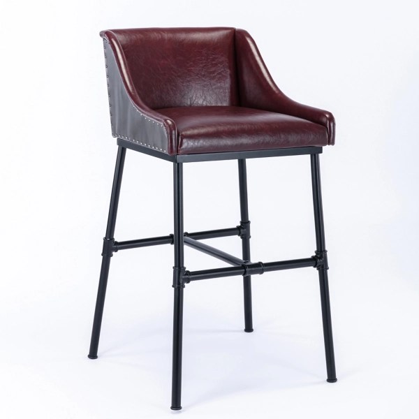 Burgundy Faux Leather Parlor Bar Stool Kirklands Home