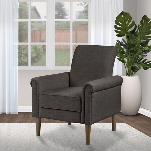 Traditional Gray Rolled Arm Accent Chair Kirklands Home