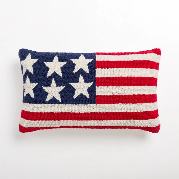 American Flag Hooked Lumbar Pillow Kirklands Home
