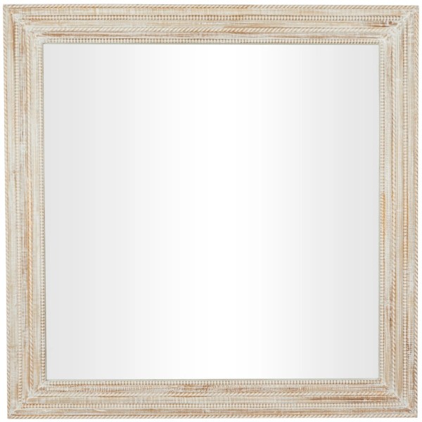 Distressed White Wood Ribbed Frame Wall Mirror Kirklands Home