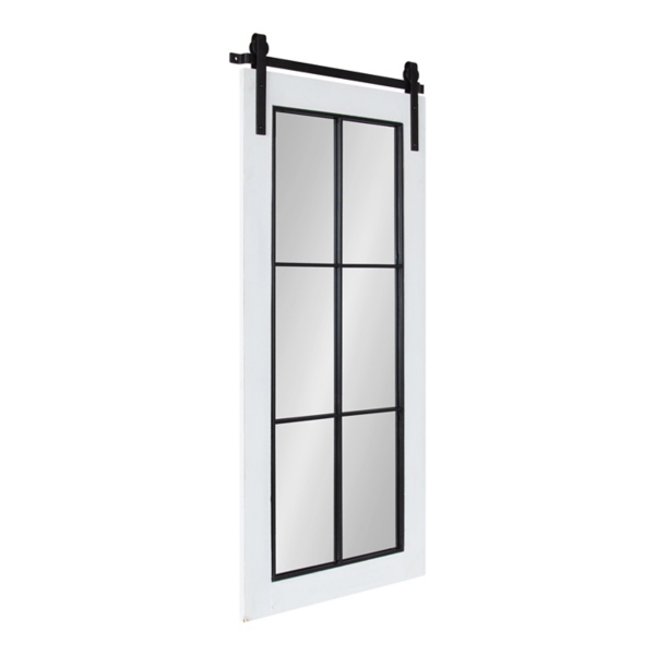 White Windowpane Kates Mirror, 19x42 in. Kirklands Home