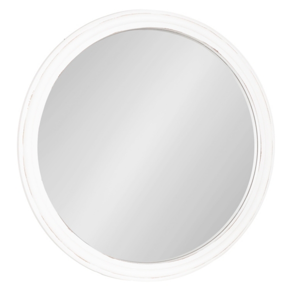White Wood Round Mansel Mirror Kirklands Home