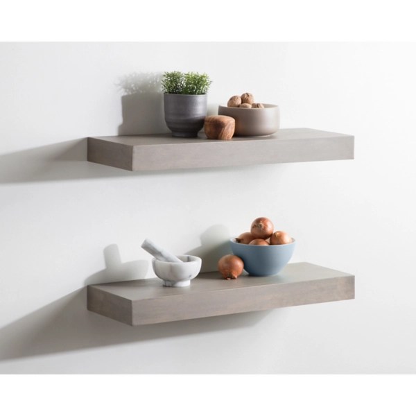 Kirklands Dark Brown Wood Floating Shelves, Set of 2 Hamilton Place