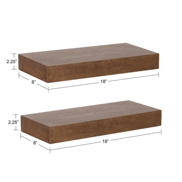 Kirklands Rustic Wood 2pc. Floating Shelves Hamilton Place