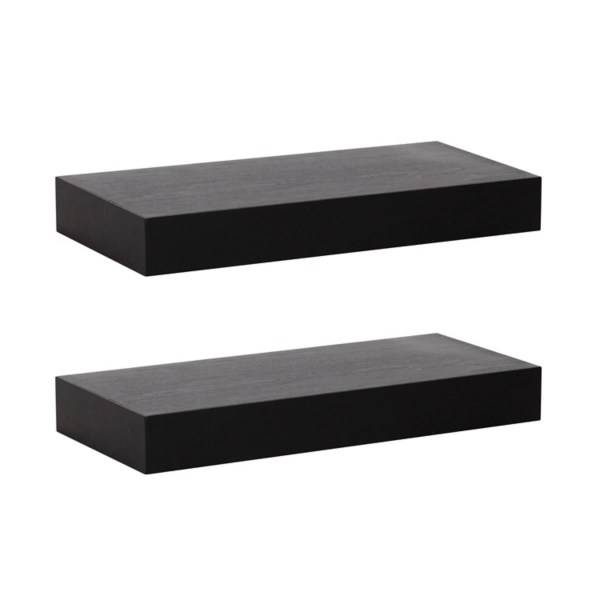 Black Wood 2pc. Floating Shelves, 18 in. Kirklands Home