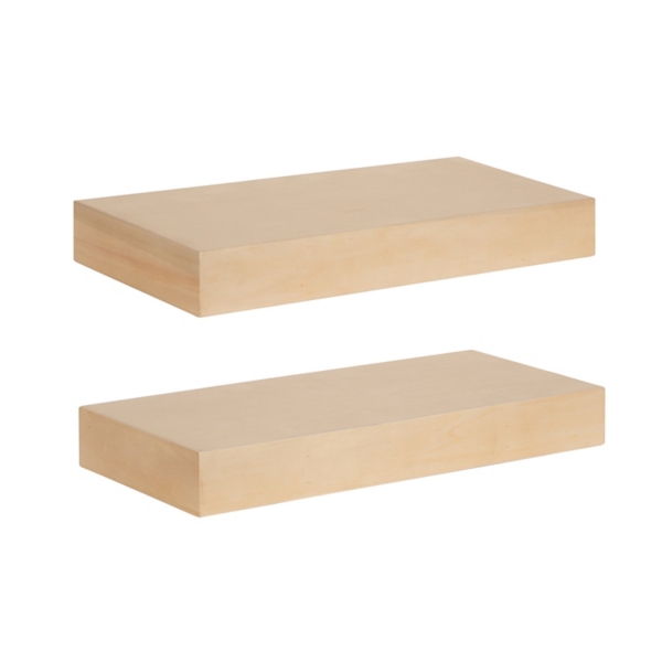 Natural Wood 2pc. Floating Shelves, 18 in. Kirklands Home