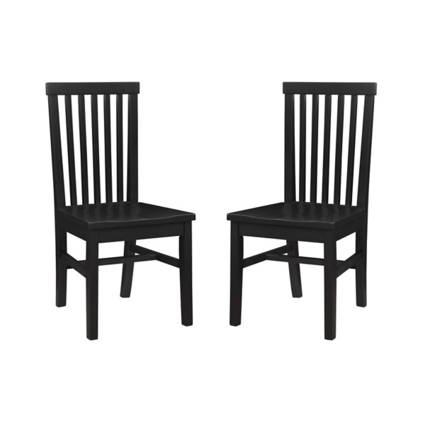 Black Wood Slatted Back Dining Chairs, Set of 2 Kirklands Home
