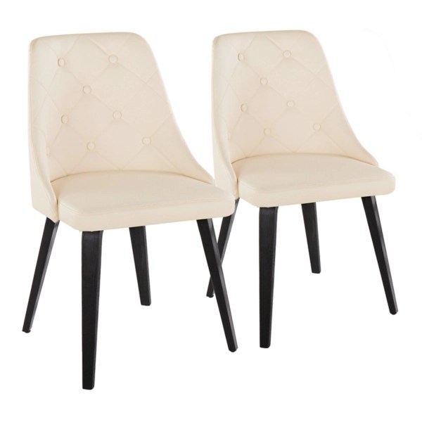 Cream & Black Faux Leather Dining Chairs, Set of 2 Kirklands Home