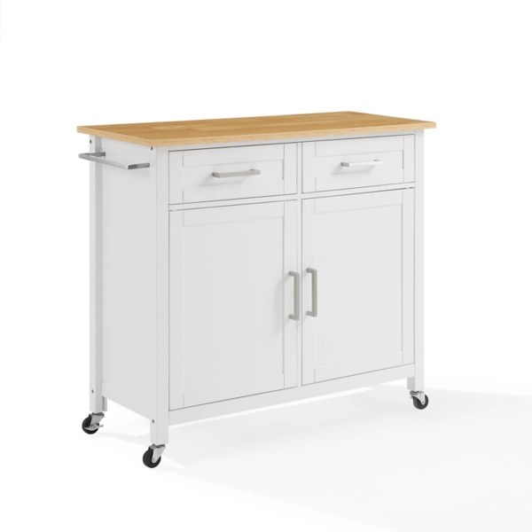 White Tristan Wood Kitchen Island Kirklands Home