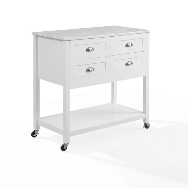 Connell White Wood Kitchen Island Kirklands Home