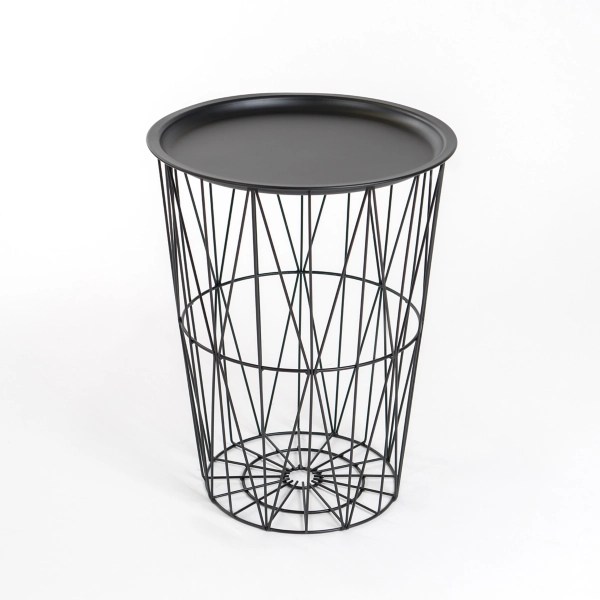 Black Wire Basket Side Table Kirklands Home