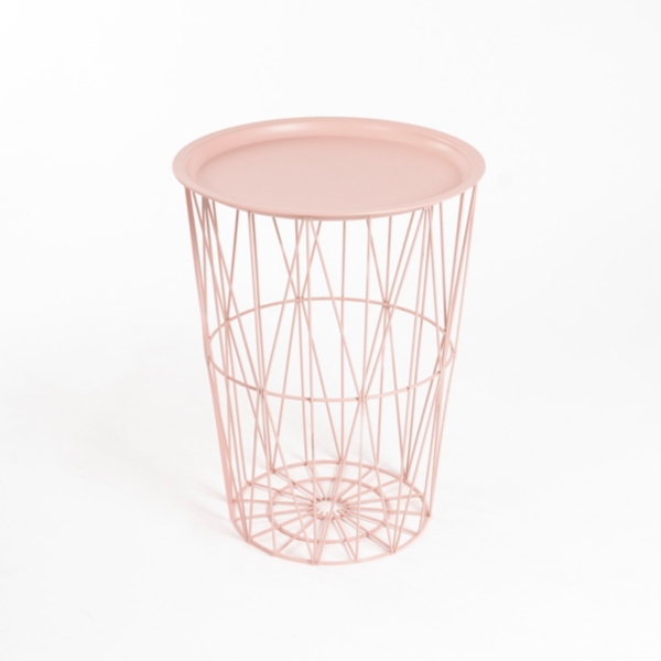 Peach Wire Basket Side Table Kirklands Home