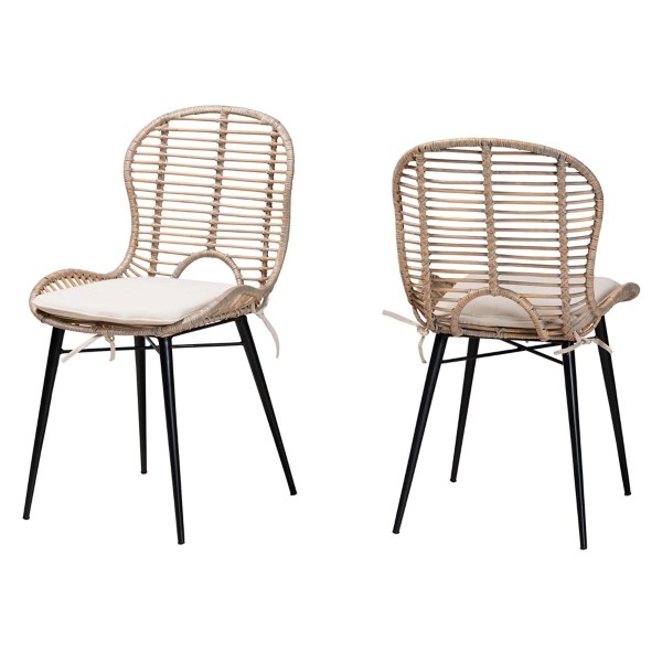 Graywash Rattan Brenna Dining Chairs, Set of 2 Kirklands Home