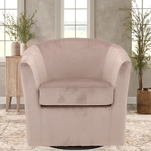 Light Pink Swivel Barrel Accent Chair Kirklands Home