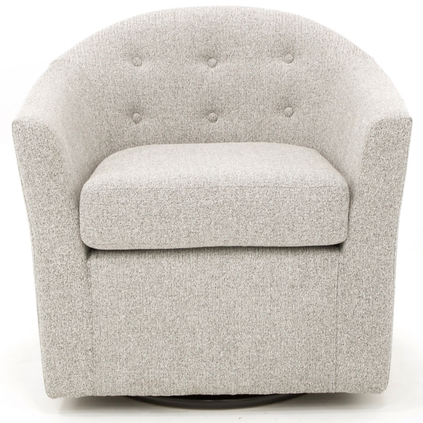Kirklands Light Gray Tufted Swivel Barrel Accent Chair Hamilton Place