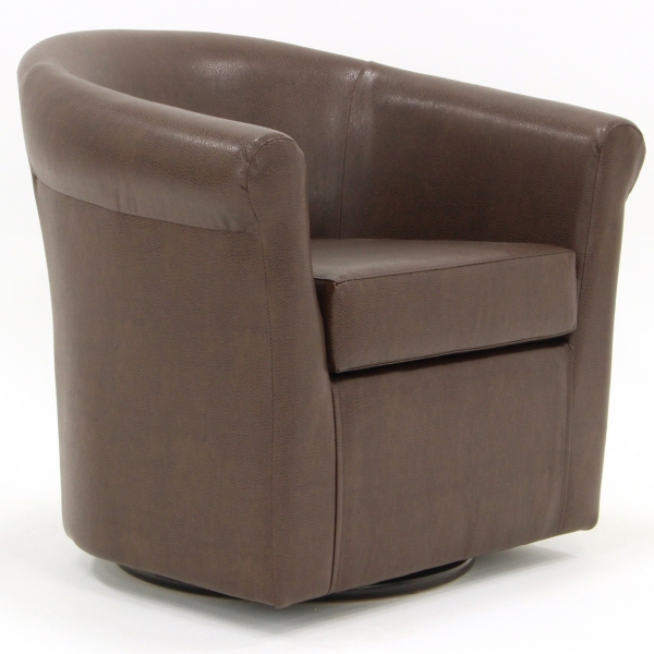 Brown Faux Leather Marley Swivel Accent Chair Kirklands Home
