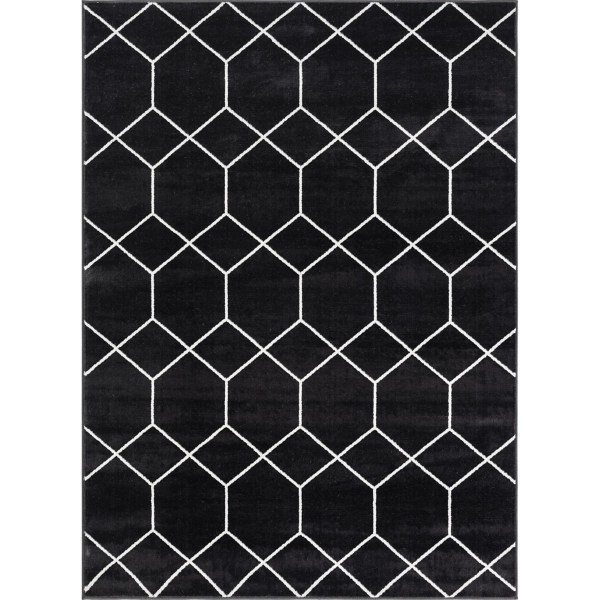Black and White Trellis Woven Area Rug, 3x5 Kirklands Home