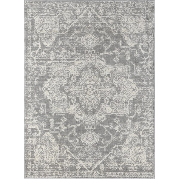 Gray Distressed Medallion Area Rug, 3x8 Kirklands Home
