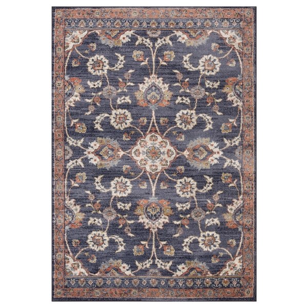 Navy Blue Floral Area Rug, 5x8 Kirklands Home