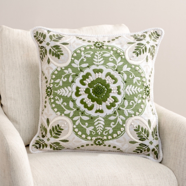 Sage Embroidered Claudia Pillow Kirklands Home