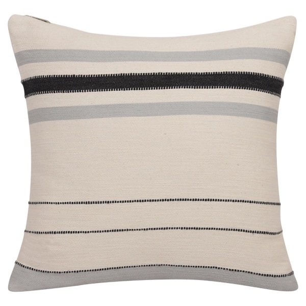 White and Gray Striped Pillow Kirklands Home