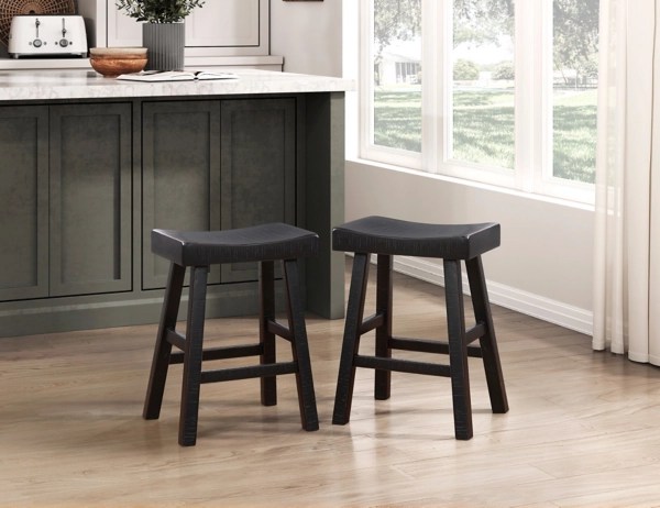 Black Wood Counter Stools, Set of 2 Kirklands Home