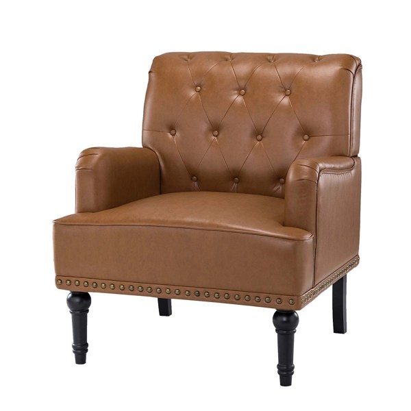 Battista Camel Vegan Leather Accent Chair Kirklands Home