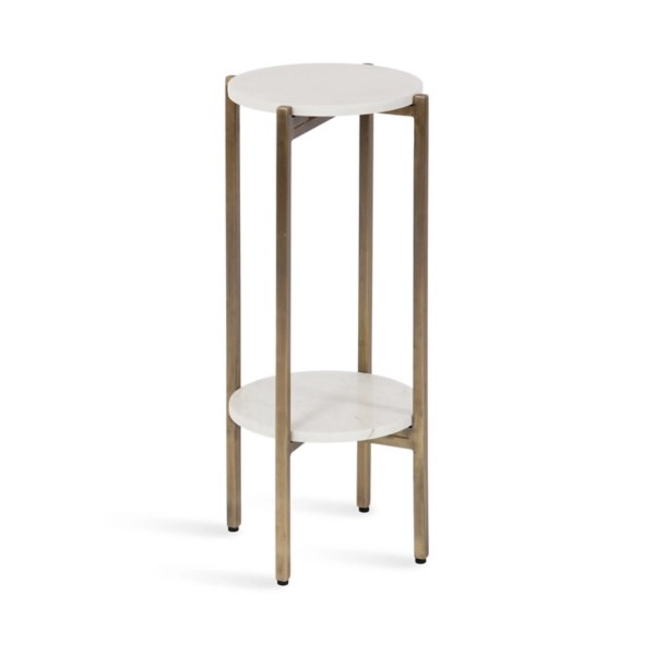 White Marble Gold Accent Table Kirklands Home
