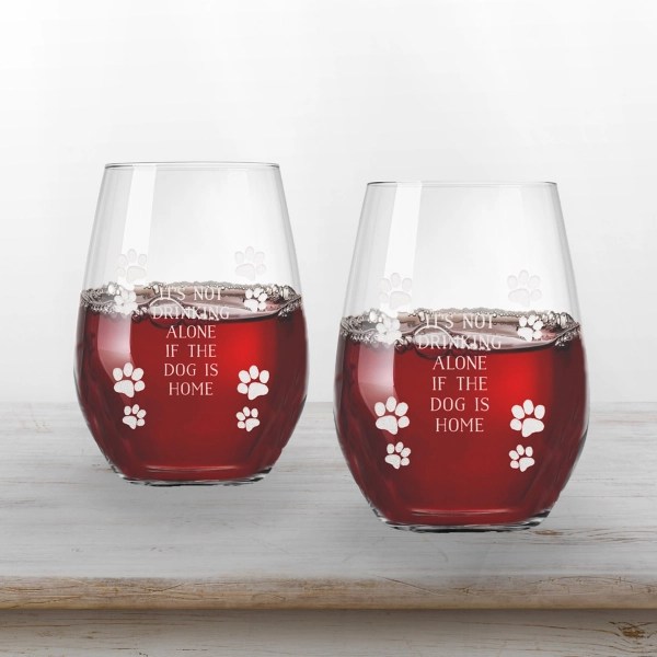 Dog is Home Stemless Wine Glasses, Set of 2 Kirklands Home