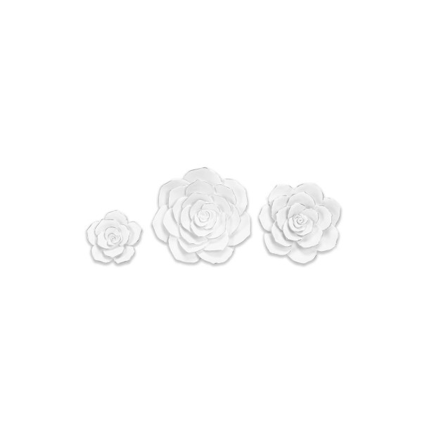 Silver Trim White Rose Wall Plaques, Set of 3 Kirklands Home
