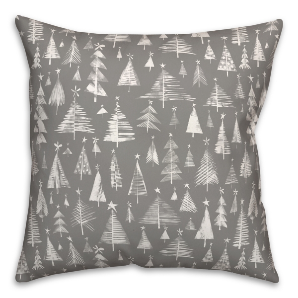 Gray and White Christmas Trees Pillow Kirklands Home