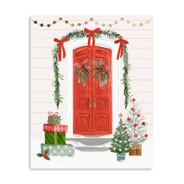 Festive Front Door Christmas Canvas Art Print Kirklands Home