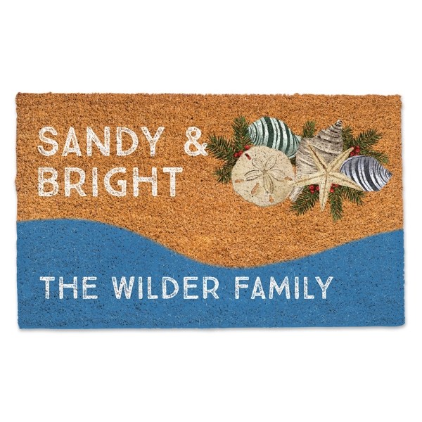 Personalized Sandy & Bright Christmas Doormat Kirklands Home