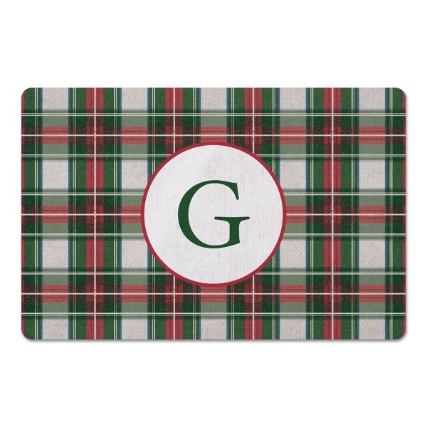 Personalized Merry Plaid Floor Mat Kirklands Home