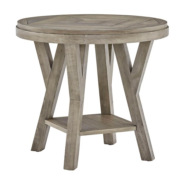 Graywash Round Reclaimed Pine Accent Table Kirklands Home