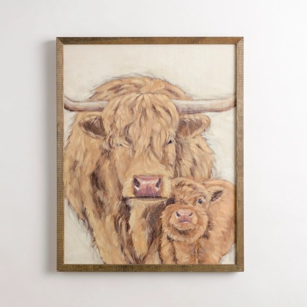 Mama and Baby Highland Cow Framed Art Print Kirklands Home