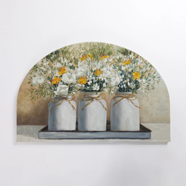 Arched Floral Mason Jar Canvas Art Print Kirklands Home