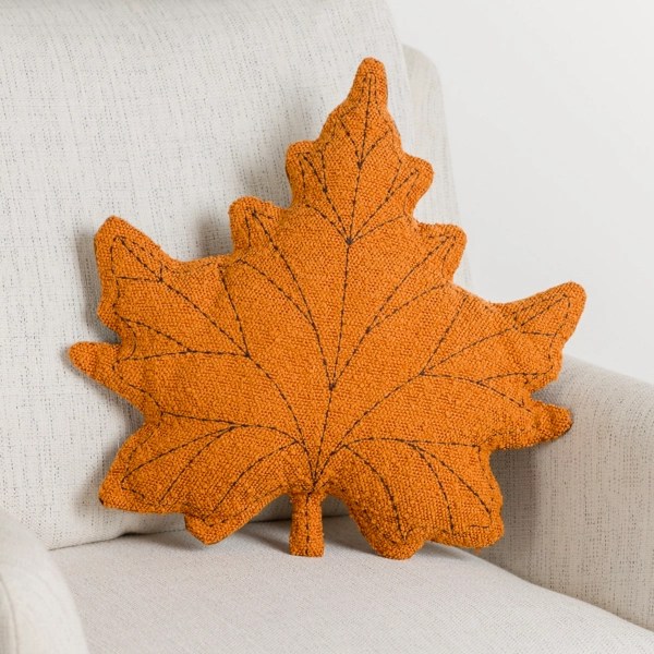 Orange Reversible Leaf Shaped Pillow Kirklands Home