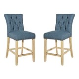 Indigo Tufted Nailhead Counter Stools, Set of 2 Kirklands Home