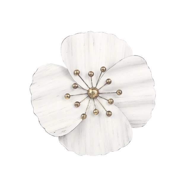 White and Gold Metal Flower Wall Plaque Kirklands Home